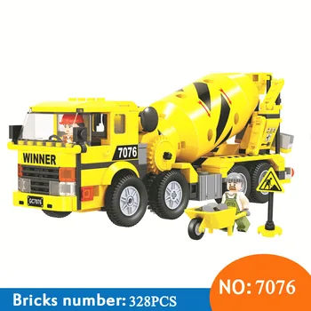 

Winner 7076 City Construction Team Cement Mixer Building Blocks Sets Bricks DIY Model Educational Kids Gifts Toys for children
