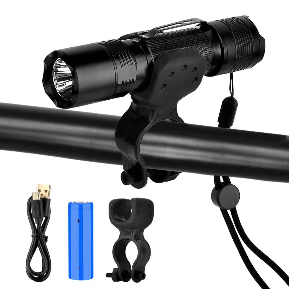 Best Bicycle 1000 Lumens 4 Modes XM-L2 LED Built-in Battery Cycling Front Bike Light USB Rechargeable Built-in 18650 Battery 0