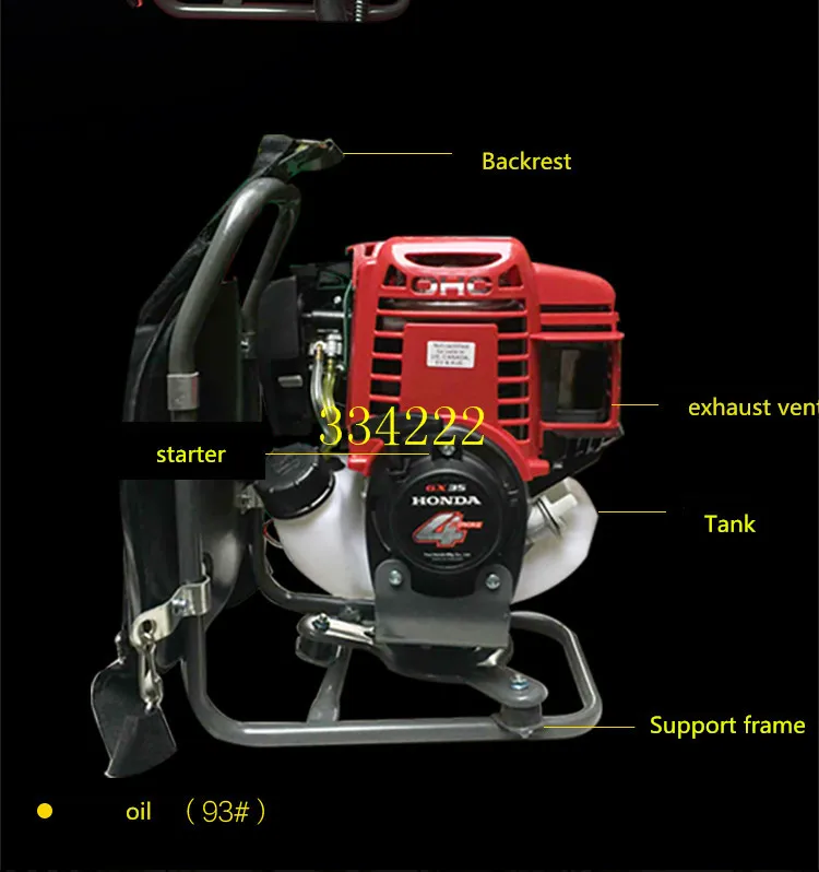 

backpack engine sold 4 stroke Gasoline engine for brush cutter with 35.8 cc 1.3HP power