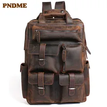 Men's bag retro mad horse leather men's shoulder bag head layer cowhide backpack leather travel backpack Men's bag retro mad horse leather men's shoulder bag head layer cowhide backpack leather travel backpack