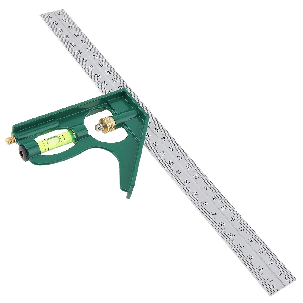 12 inch 300mm Adjustable Combination Square Angle Ruler 45 / 90 Degree with Bubble Level Multi-functional Measuring Tools digital angle protractor,carpenter measuring tool,angle measuring tool,angle protractor