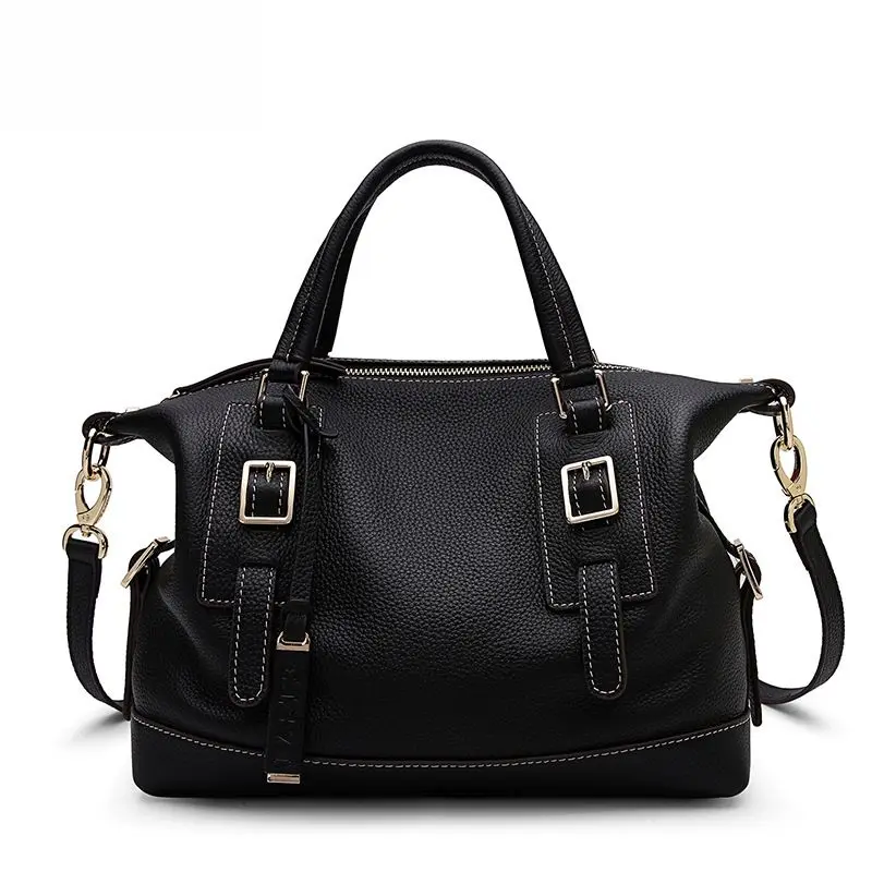 

LOEIL Spring and summer new leather female bag top layer leather portable slung shoulder bag fashion trend motorcycle bag