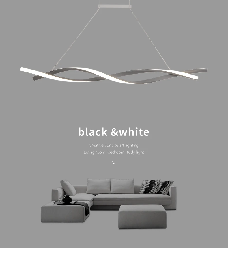 Матовый черный или серый минималистичный современный светодиодный подвесной светильник для гостиной, столовой, кухни, комнаты, подвесной светильник