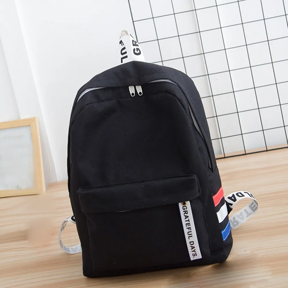 

ISHOWTIENDA Unisex Canvas School Bag Travel Backpack Tote Shoulder Bag Student Backpack mochila feminina