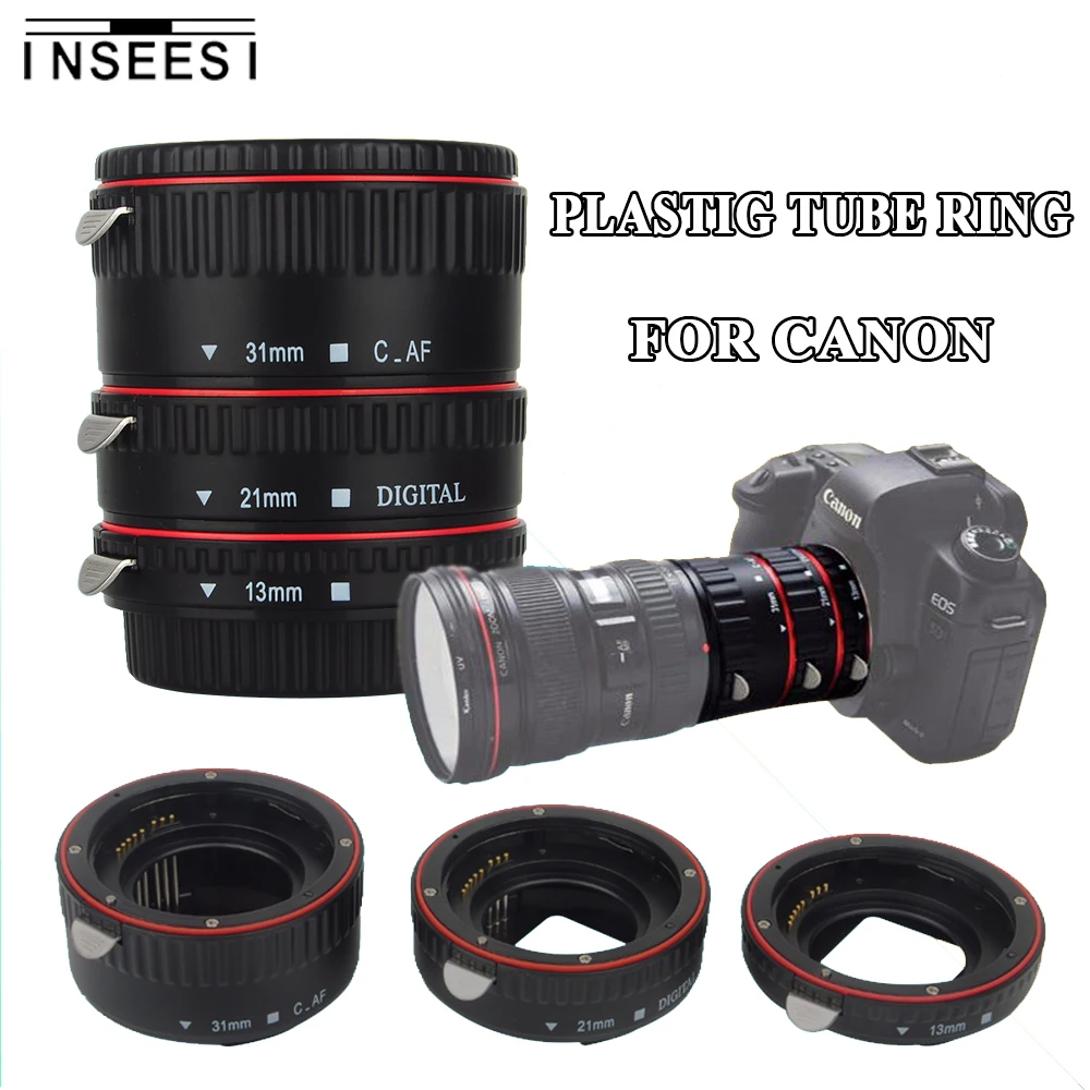 

INSEESI Mount Auto Focus Macro Extension Plastic Interface Adapter Tube Ring For Canon EOS 1100D 700D 450D 70D EF-S DSLR Cameras