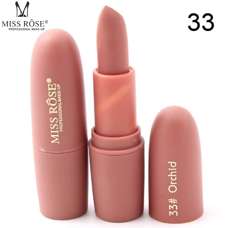 

MISS ROSE New Hot Women Natural Sexy Red Matte Velvet Lipstick Pencil Cosmetic Long Lasting Waterproof Makeup Brown Lip Gloss