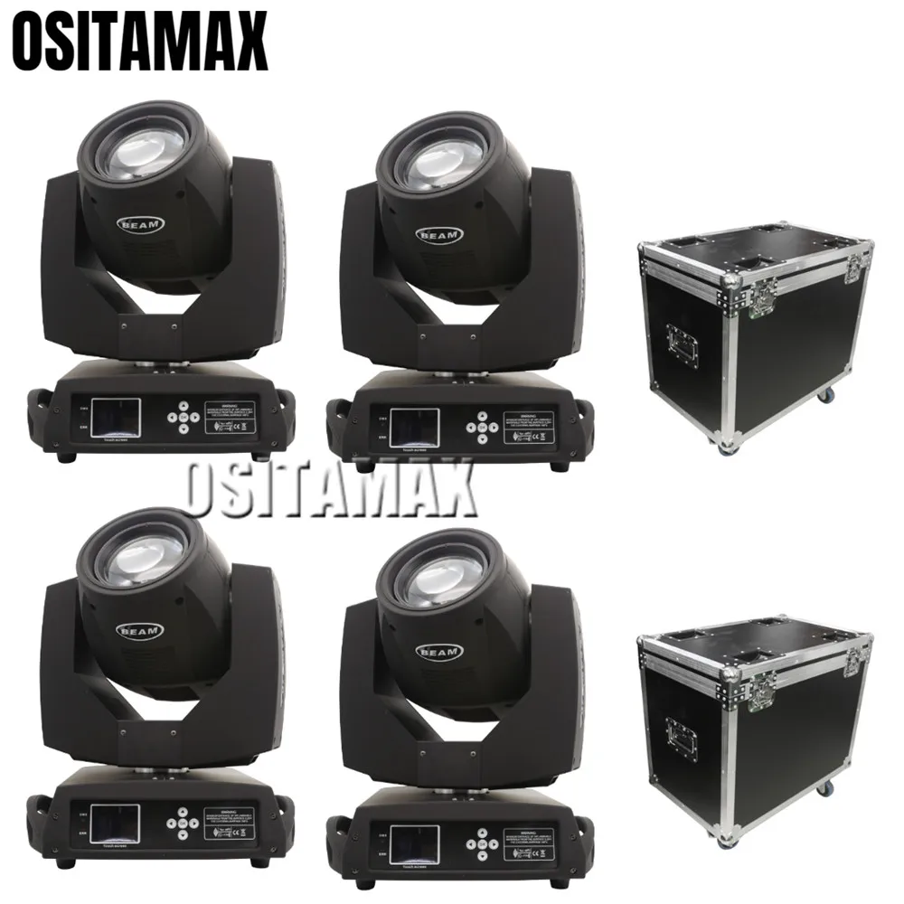 4 шт. + 2 flightcase 230 Вт 7r зум движущаяся голова луч света Lyre мыть DJ оборудование 16 призм