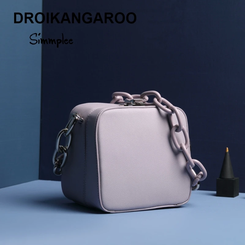 

Genuine leather bag ladynew style small crowd design metal splice chain suitcase type ladyDesignerHandbags High Quality Shoulder