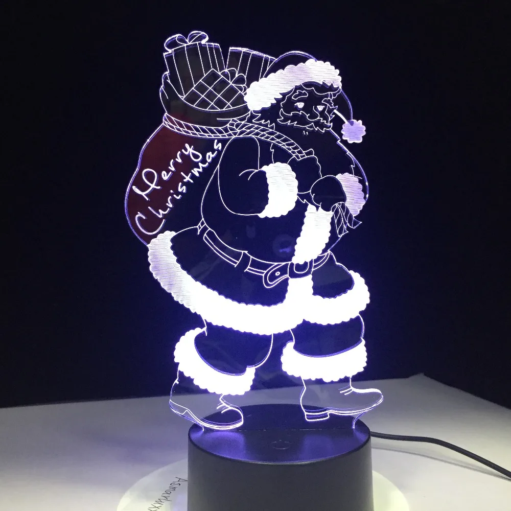 Santa Claus 3D Lamp 7 Color LED Night Light for Kids Gift USB Touch Table Lamp as Christmas Holiday Decorative Lamp Santa Claus 3D Lamp 7 Color LED Night Light for Kids Gift USB Touch Table Lamp as Christmas Holiday Decorative Lamp