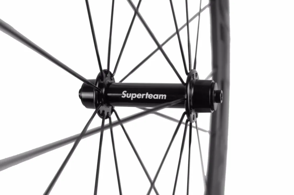 Cheap SUPERTEAM 50mm Clincher/Tubular Carbon Wheelset Road Bicycle Wheel Carbon Bike wheels 5