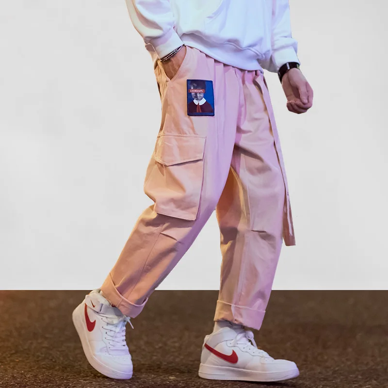 Aelfric الهيب هوب عرق السراويل التطريز اليابانية نمط السراويل Sweatpants الشارع الشهير الرجال ركض المسار عارضة البضائع السراويل UR45