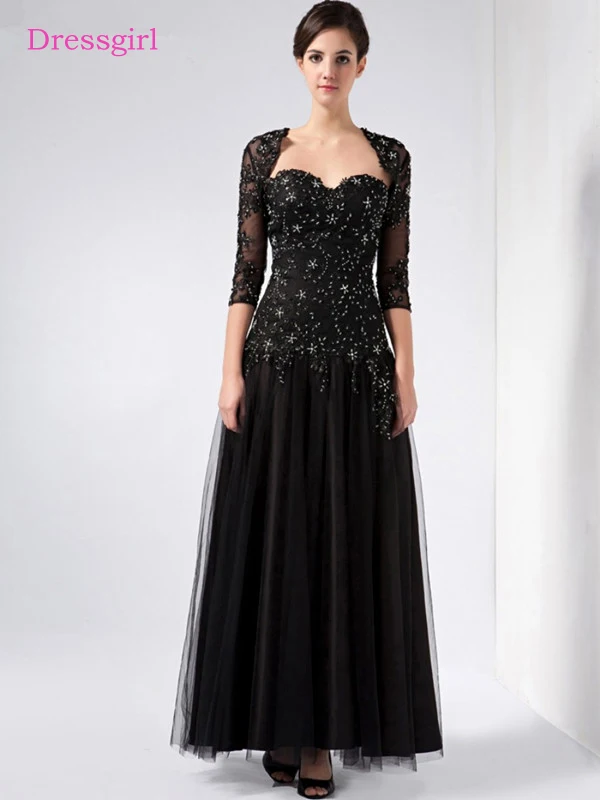 Zwart 2019 Moeder Van De Bruid Jurken A-lijn Sweetheart Tulle Lace Kralen Plus Size Lange Elegante Bruidegom Moeder Jurken Wedding Zwart 2019 Moeder Van De Bruid Jurken A-lijn Sweetheart Tulle Lace Kralen Plus Size Lange Elegante Bruidegom Moeder Jurken Wedding