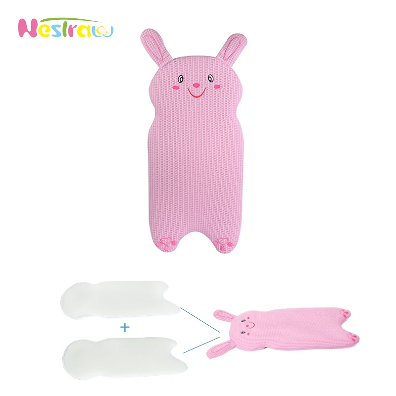 

Nestraw Baby Breathable Pillow 3 in 1 Height Adjustable Pillows Total Washable Infant Neck Support Fiber Pillow 1-5 Years