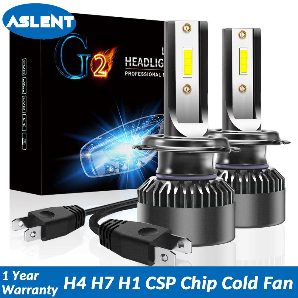 

ASLENT Mini led H7 H4 LED Bulb Car Headlight Lamp H11 H1 H8 H9 9005/HB3 9006 9012 80W 10000LM 6000K Auto Accessories Fog Light