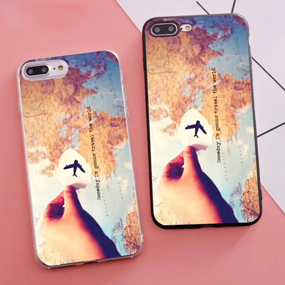 

Coque Wanderlust World Trip Fitted s Phone Case for iPhone X 5S XR XS Max SE 6 S 6s 7 8 Plus Cover Fundas Capinha