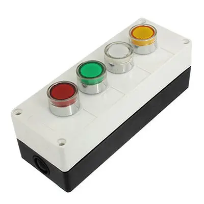 

AC 220V Indicator Signal Lamp 3NO 1NC Momentary Push Button Switch Station