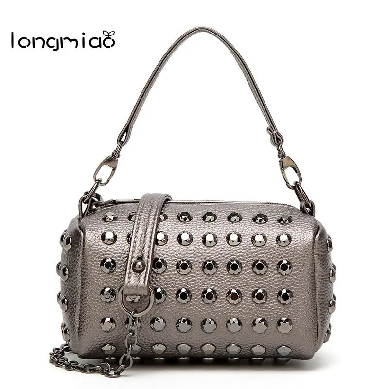 longmiao Hot Sale Small Women Bag Fashion Handbag Rivets Women Mini