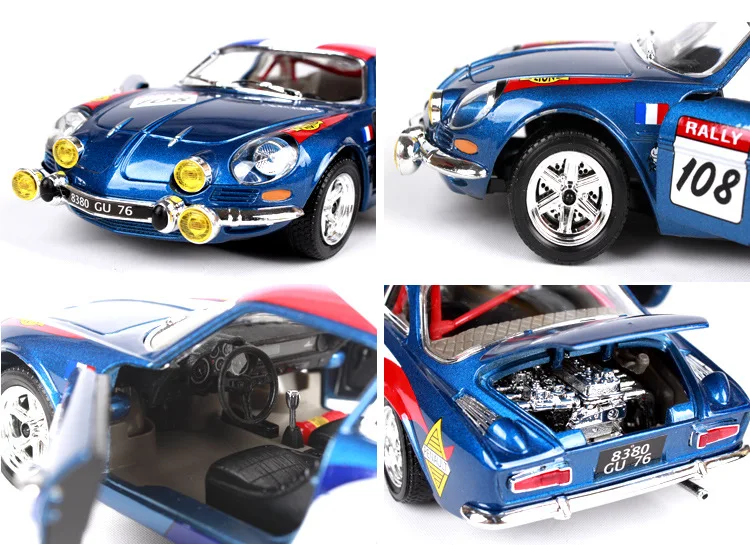 Burago 1/24 Renault A110 1600S винтажная литая под давлением модель автомобиля Simulatio Коллекционное издание детские игрушки Рождественский подарок