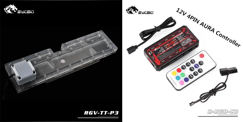 12V Control Kit Bykski RGV-TT-P3 водные пути доски для Tt Core P3 чехол водяного охлаждения шасси дефлектор контроллер радиатора комплект решение - Blade Color: 12V Control Kit