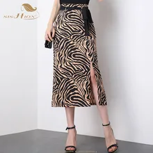 SISHION/Новинка, Женская юбка средней длины с рисунком тигра, QY0034, пояс, бант, животный принт, женские повседневные юбки, большие размеры