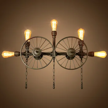 

iron wheel water pipe wall lamps retro bar cafe Internet cafes personalized clothing store 1/4/5heads wall lamp ZZP80699