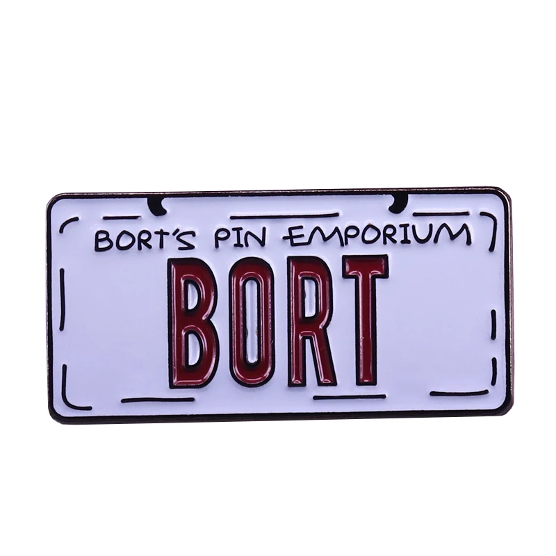 

Bort license plate badge pop culture meme pin Simpsons 90s nostalgia gift