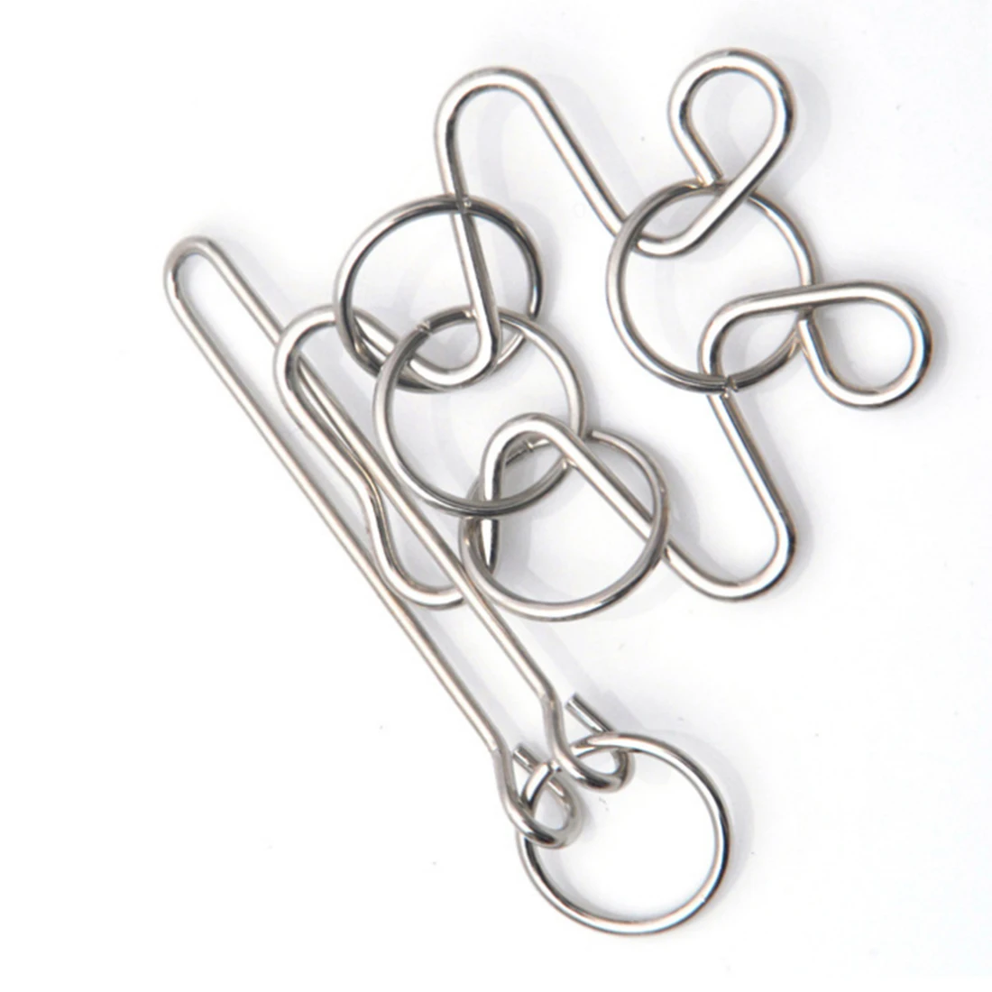 24Pcs/set Metal Wire Puzzles Brain Teaser Kit Classical Educational Toy - Silver