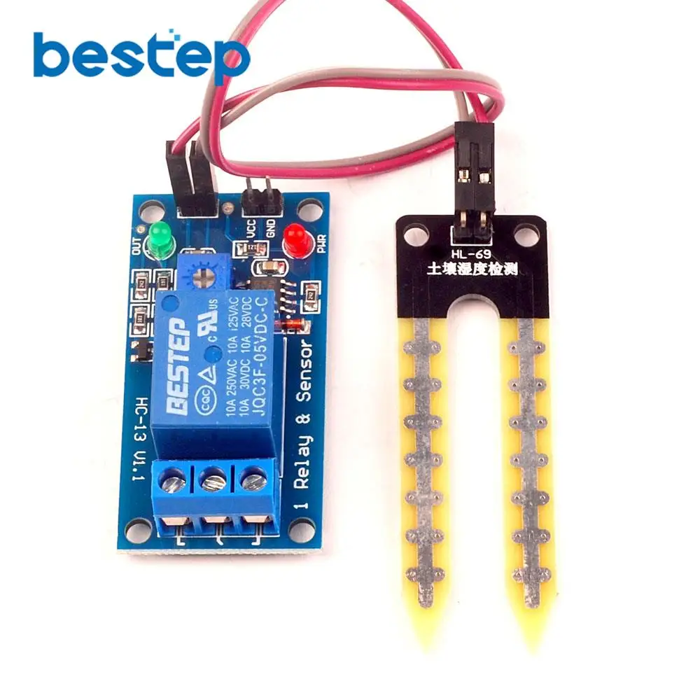 

DC 5V soil moisture sensor relay control module Automatic watering of the humidity starting switch