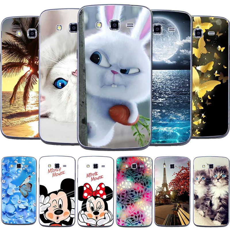 

Colorful Flower Cute Cat Pattern Case For Samsung Galaxy Grand 2 G7106 G7108 G7102 G7109 7106 7018 7102 Cases Back Covers Capa