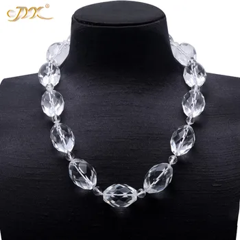 

JYX cool sugar!Elegant Big Bead irregular natural white crystal Necklace 20*30mm fashion crystal necklaces 21"