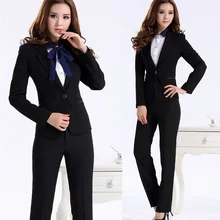 Профессиональный осень-зима Брюки для девочек ПИФы для Бизнес Для женщин Костюмы с Брюки для девочек и Куртки формальные офис Повседневная обувь Брючные костюмы для женщин