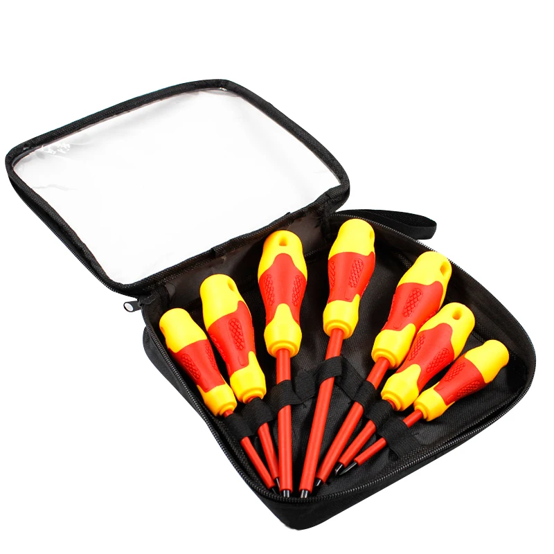 

7Pcs Insulated Screwdriver Set Slotted Phillips Type Multi Purpose Electrician Repairing Tools Kit