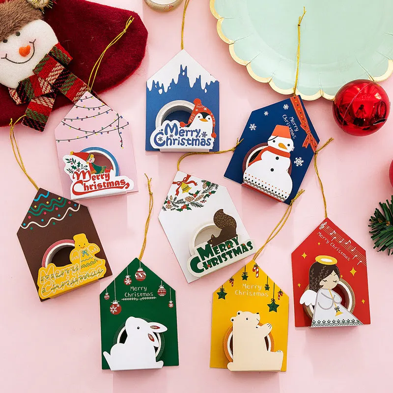 

1.5CM*5M Merry Christmas Pendant Masking Tape Album Decor Washi Tape School Supply Stick Label Christmas Tree Decor