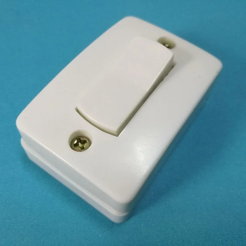 

Plastic White Rectangle Rocker Switch 6A Surface Mounted Switch x2