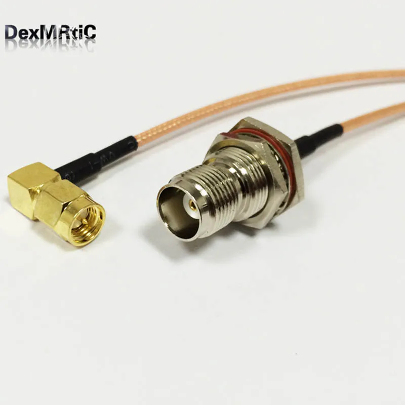 

New SMA Male Right Angle Switch TNC Female bulkhead nut pigtail Cable RG316 Wholesale Fast Ship 15CM 6" Adapter