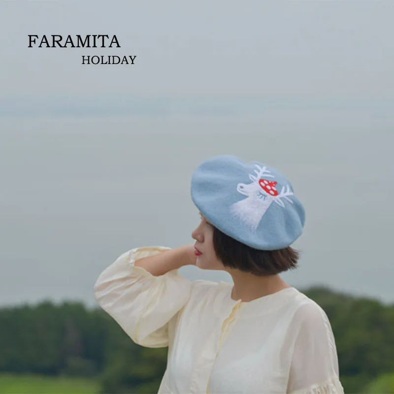 Женская шерстяная шляпа ручной работы Faramita праздничный берет с изображением феи