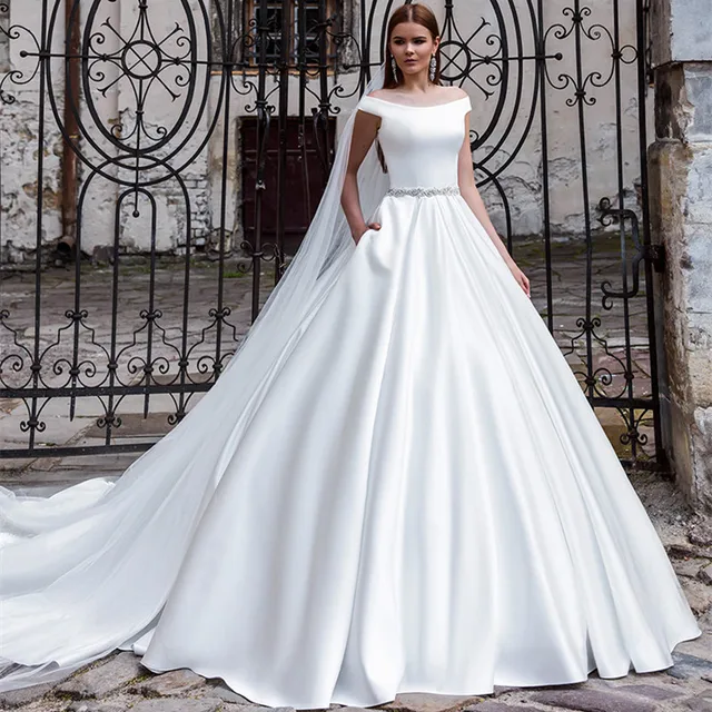 2017 Gorgeous Ball Gown Wedding Dress Crystal Belt Vestido De Noiva ... 2017 Gorgeous Ball Gown Wedding Dress Crystal Belt Vestido De Noiva ...
