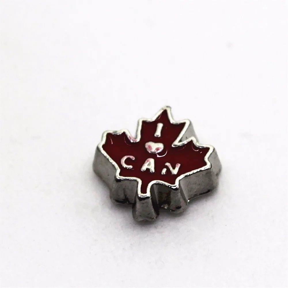 

Hot Selling 30pcs/lot I love Canada Flag Floating Charms Living Glass Memory Floating Lockets Pendants Charms DIY Jewelry Charm