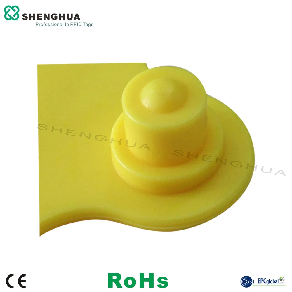 

10pcs/box Printable UHF RFID Passive Animal Ear Tag Yellow TPU RFID Blank Cattle Ear Tag