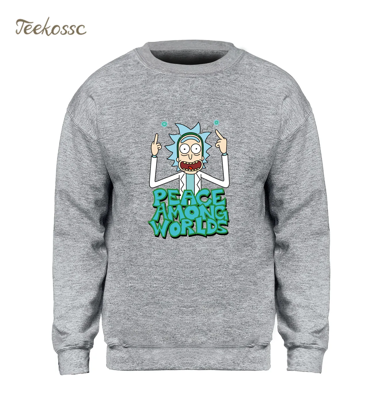 السلام بين العالمين البلوز ريك و Morty الرجال هوديي الكرتون مضحك Crewneck بلوزات 2018 الشتاء الخريف الصوف الدافئة هودي