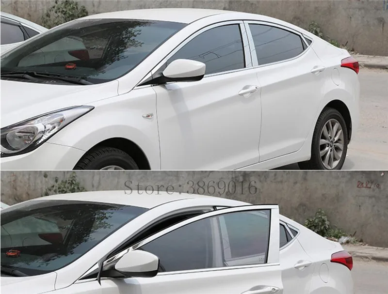 Для hyundai Elantra 2011 2012 2013 автомобильный Стайлинг полное окно отделка украшения полосы из нержавеющей стали авто аксессуары