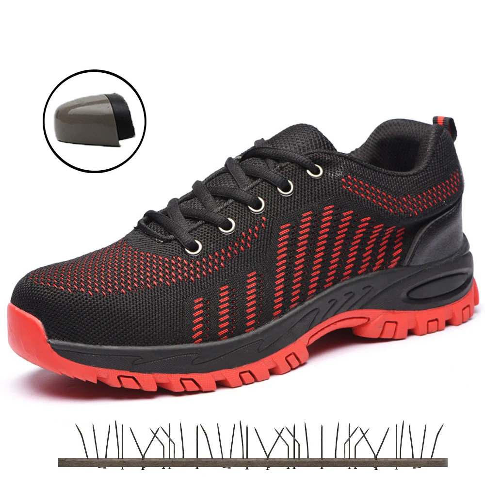

Men's Steel Toe Cap Work Safety Shoes for Men Outdoor indestructible Steel Puncture Proof Protective Breathable Sneakers man