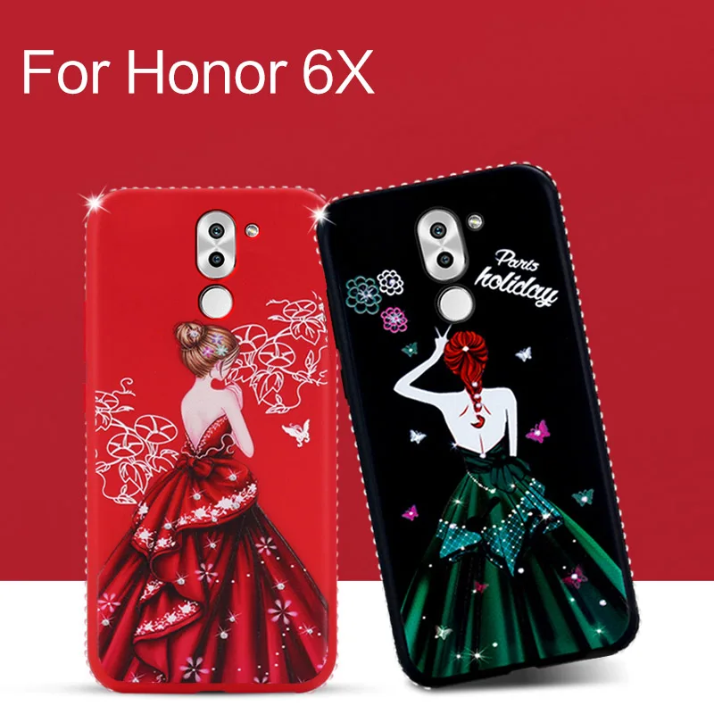 Чехол для телефона huawei Honor 6X/GR5 2017 модный сексуальный чехол с кристаллами и