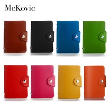 Mckovic держатель ID, визитной карточки бумажник Высокое качество из искусственной кожи Красочные Кредитной Карты Чехол Для мужчин Для женщин 24 бит ID Pasjes визитница
