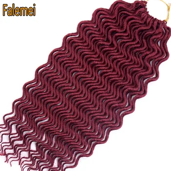 

FALEMEI 18inch Faux Locs Curly Soft Hair(60g 24Roots/Pack) Deep Crochet Braids Locs Crochet Hair Extension Bohemian locks