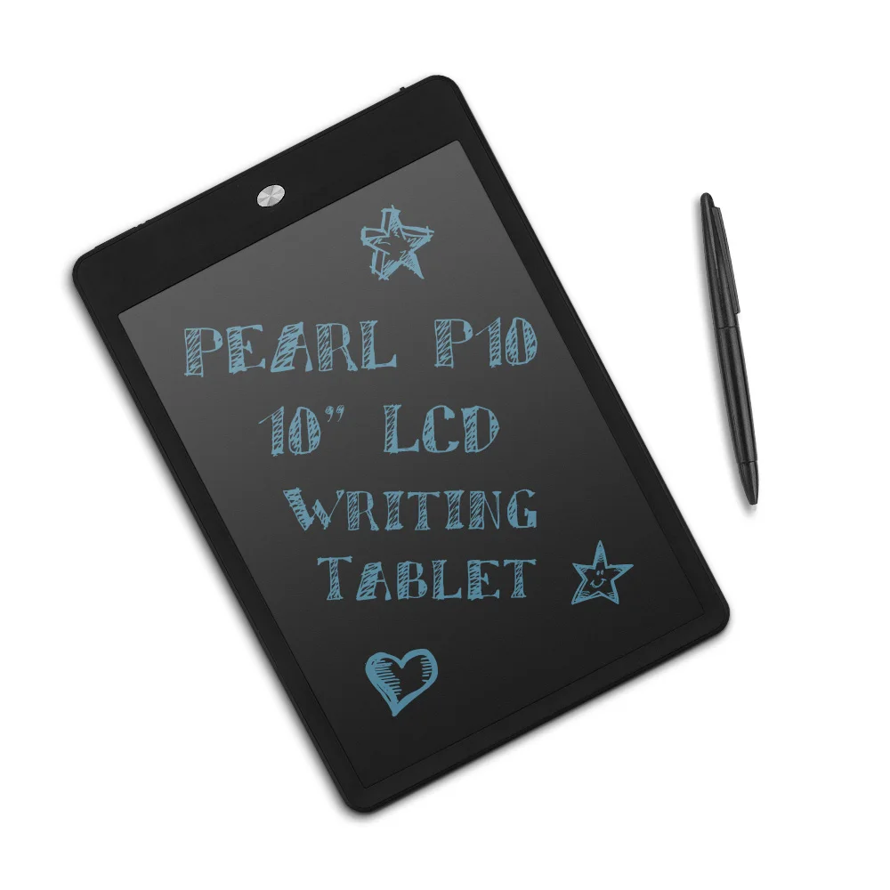 Parblo Pearl P10 10 Ultra-thin LCD Writing Tablet Portable E-Writer Paperless Notepad with Erazer Lock Button Black