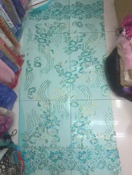 

High Quality French Net Tulle Lace With Sequin Nigerian Lace Fabrics Glitter Lace For Clothes/Party Dresses