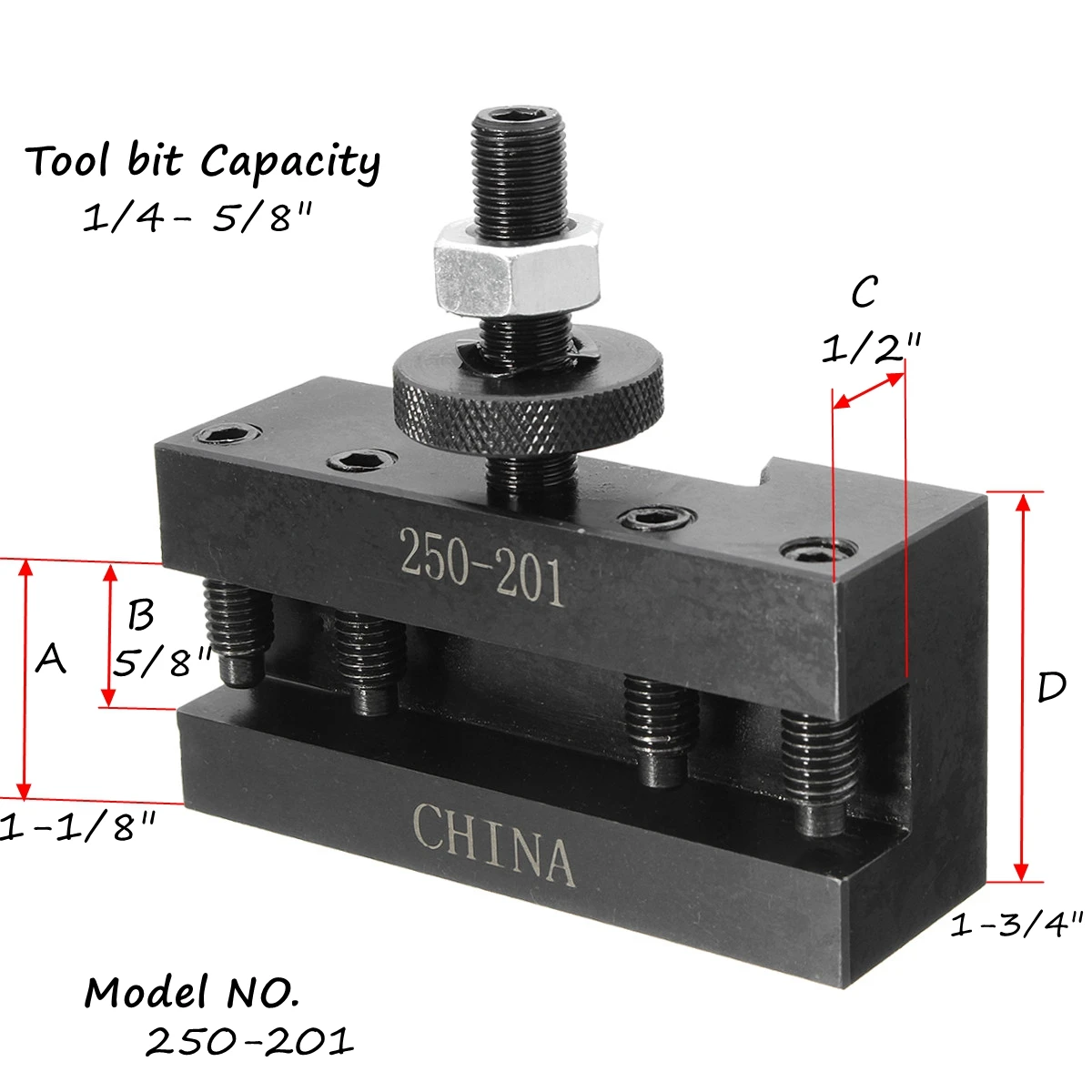 2pcs 1//4inch-1//2inch Mini Lathe Turning Tool Post Holder Milling Tool Holder