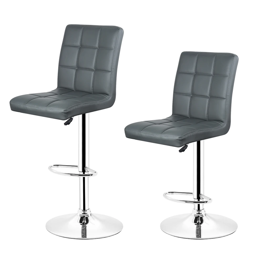 

JEOBEST 2Pcs Adjustable Swivel Leather Bar Stools Chairs with Chromed Base and Footrest for Bar Counter Office Home HWC