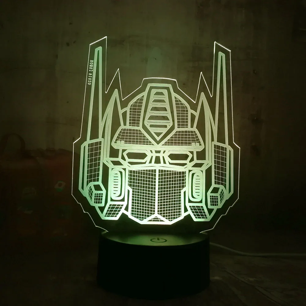 Optimus Prime игрушки для мальчиков Трансформеры 3D Светодиодная иллюзия настольный RGB
